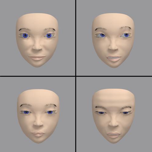 Free basic female face rig preview image